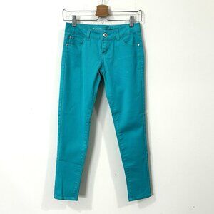 CELEBRITY PINK Stretch Skinny Pants Womens Size 1 Mosaic Turquoise
